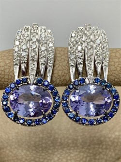 *Серьги Танзанит цв Белое арт. 2-207589-01-55-526 вес 6,13 г - фото 164017