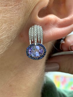 *Серьги Танзанит цв Белое арт. 2-207589-01-55-526 вес 6,13 г - фото 164020