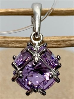 *Подвеска Аметист Урал арт. П1025Ю/Ag-607/14-116 вес 1,62 г - фото 164450