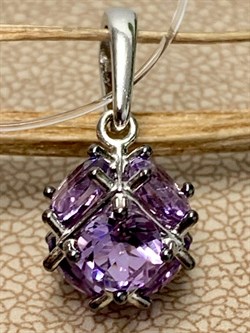 *Подвеска Аметист Урал арт. П1025Ю/Ag-607/14-116 вес 1,62 г - фото 164451