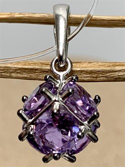 *Подвеска Аметист Урал арт. П1025Ю/Ag-607/14-116 вес 1,62 г - фото 164452