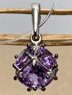 *Подвеска Аметист Урал арт. П1025Ю/Ag-607/14-116 вес 1,62 г - фото 164454