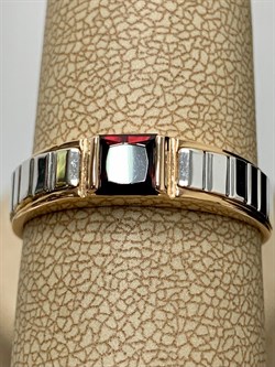 *Кольцо р.21 Гранат цв Красное и Белое арт. 01-5216-00-204-1111-57-521 вес 5,51 г - фото 164483