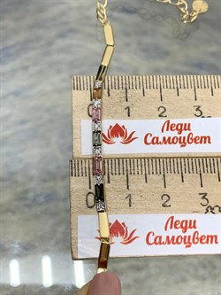 *Браслет р.16-18 Микс Турмалин цв Лимонное арт 10-320413-00-60-817 вес 2,98 г - фото 164591