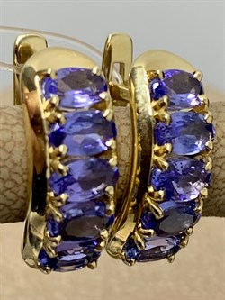 *Серьги Танзанит цв Лимонное арт 2-107-293-31-666 вес 4 г - фото 165043