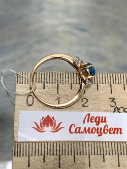 *Кольцо р.17,5 Голубой Топаз цв Красное арт. 0210247 вес 2,89 г - фото 165136 *Кольцо р.17,5 Голубой Топаз цв Красное арт. 0210247 вес 2,89 г - фото 165136