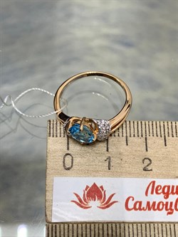 *Кольцо р.17,5 Голубой Топаз цв Красное арт. 0210247 вес 2,89 г - фото 165137 *Кольцо р.17,5 Голубой Топаз цв Красное арт. 0210247 вес 2,89 г - фото 165137