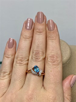 *Кольцо р.17,5 Голубой Топаз цв Красное арт. 0210247 вес 2,89 г - фото 165139 *Кольцо р.17,5 Голубой Топаз цв Красное арт. 0210247 вес 2,89 г - фото 165139