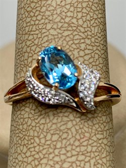 *Кольцо р.17,5 Голубой Топаз цв Красное арт. 0210247 вес 2,89 г - фото 165140 *Кольцо р.17,5 Голубой Топаз цв Красное арт. 0210247 вес 2,89 г - фото 165140