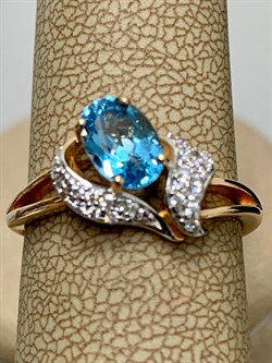 *Кольцо р.17,5 Голубой Топаз цв Красное арт. 0210247 вес 2,89 г - фото 165141 *Кольцо р.17,5 Голубой Топаз цв Красное арт. 0210247 вес 2,89 г - фото 165141