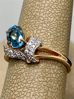 *Кольцо р.17,5 Голубой Топаз цв Красное арт. 0210247 вес 2,89 г - фото 165143 *Кольцо р.17,5 Голубой Топаз цв Красное арт. 0210247 вес 2,89 г - фото 165143