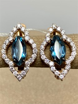 *Серьги Топаз Лондон цв Красное арт. 0120110 вес 3,85 г - фото 165156 *Серьги Топаз Лондон цв Красное арт. 0120110 вес 3,85 г - фото 165156