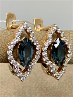 *Серьги Топаз Лондон цв Красное арт. 0120110 вес 3,85 г - фото 165157 *Серьги Топаз Лондон цв Красное арт. 0120110 вес 3,85 г - фото 165157