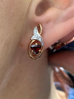 *Серьги Гранат цв Красное арт. 12063-316 вес 4,37 г - фото 165162 *Серьги Гранат цв Красное арт. 12063-316 вес 4,37 г - фото 165162