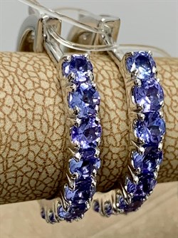 *Серьги Конго Танзанит цв Белое арт. 2-208086-00-31-160 вес 5,8 г - фото 165372 *Серьги Конго Танзанит цв Белое арт. 2-208086-00-31-160 вес 5,8 г - фото 165372