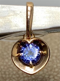 *Подвеска Сердце Танзанит цв Красное арт. 3-929-31-185 вес 0,56 г - фото 165426 *Подвеска Сердце Танзанит цв Красное арт. 3-929-31-185 вес 0,56 г - фото 165426