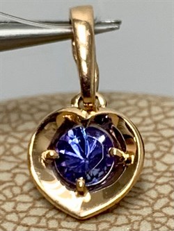 *Подвеска Сердце Танзанит цв Красное арт. 3-929-31-151 вес 0,57 г - фото 165433