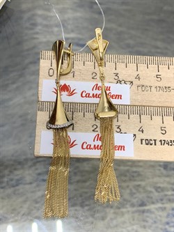 *Серьги Песочные Часы Белый Бр цв Лимонное арт. 2-107-706-480 (вес 7,26 г) - фото 165440 *Серьги Песочные Часы Белый Бр цв Лимонное арт. 2-107-706-480 (вес 7,26 г) - фото 165440