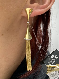 *Серьги Песочные Часы Белый Бр цв Лимонное арт. 2-107-706-480 (вес 7,26 г) - фото 165443 *Серьги Песочные Часы Белый Бр цв Лимонное арт. 2-107-706-480 (вес 7,26 г) - фото 165443