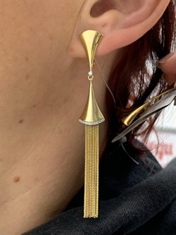 *Серьги Песочные Часы Белый Бр цв Лимонное арт. 2-107-706-480 (вес 7,26 г) - фото 165445 *Серьги Песочные Часы Белый Бр цв Лимонное арт. 2-107-706-480 (вес 7,26 г) - фото 165445