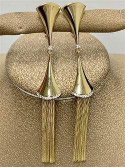 *Серьги Песочные Часы Белый Бр цв Лимонное арт. 2-107-706-480 (вес 7,26 г) - фото 165448 *Серьги Песочные Часы Белый Бр цв Лимонное арт. 2-107-706-480 (вес 7,26 г) - фото 165448