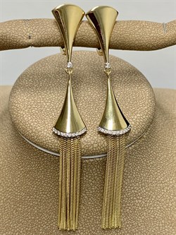 *Серьги Песочные Часы Белый Бр цв Лимонное арт. 2-107-706-480 (вес 7,26 г) - фото 165449 *Серьги Песочные Часы Белый Бр цв Лимонное арт. 2-107-706-480 (вес 7,26 г) - фото 165449