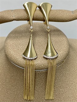 *Серьги Песочные Часы Белый Бр цв Лимонное арт. 2-107-706-480 (вес 7,26 г) - фото 165450 *Серьги Песочные Часы Белый Бр цв Лимонное арт. 2-107-706-480 (вес 7,26 г) - фото 165450