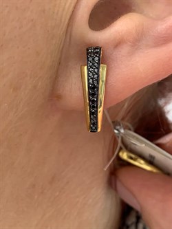 *Серьги Черный Бр цв Лимонное арт. 2-106-812-446 вес 3,44 г - фото 165595 *Серьги Черный Бр цв Лимонное арт. 2-106-812-446 вес 3,44 г - фото 165595