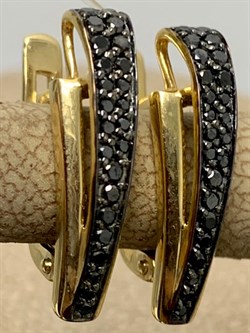 *Серьги Черный Бр цв Лимонное арт. 2-106-812-446 вес 3,44 г - фото 165598 *Серьги Черный Бр цв Лимонное арт. 2-106-812-446 вес 3,44 г - фото 165598