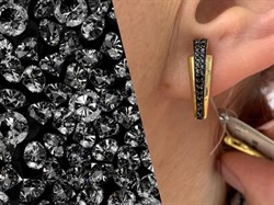 *Серьги Черный Бр цв Лимонное арт. 2-106-812-446 вес 3,44 г - фото 165737 *Серьги Черный Бр цв Лимонное арт. 2-106-812-446 вес 3,44 г - фото 165737