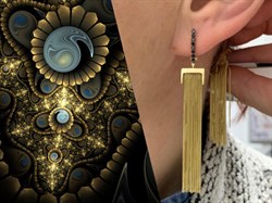 *Серьги Черный Бр цв Лимонное арт. 2-107-262-48-003 (вес 8,21 г) - фото 165738