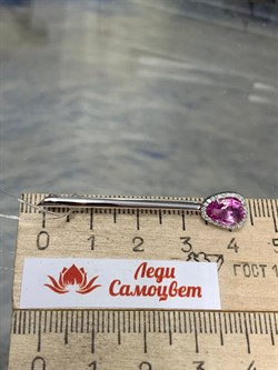 *Брошь Розовый Сапфир цв Белое арт 7-270336-02-45-243 вес 2,56 г - фото 165741 *Брошь Розовый Сапфир цв Белое арт 7-270336-02-45-243 вес 2,56 г - фото 165741