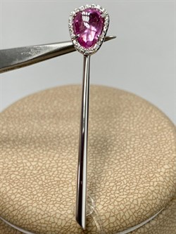 *Брошь Розовый Сапфир цв Белое арт 7-270336-02-45-243 вес 2,56 г - фото 165744 *Брошь Розовый Сапфир цв Белое арт 7-270336-02-45-243 вес 2,56 г - фото 165744