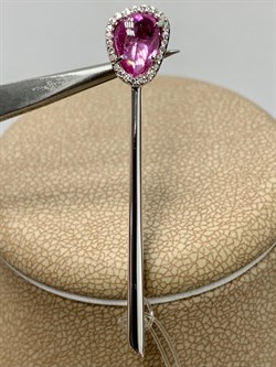 *Брошь Розовый Сапфир цв Белое арт 7-270336-02-45-243 вес 2,56 г - фото 165746 *Брошь Розовый Сапфир цв Белое арт 7-270336-02-45-243 вес 2,56 г - фото 165746