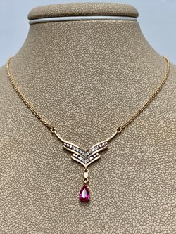 *Колье р.45 Рубин цв Красное арт 6-309-03-793 вес 3,32 г - фото 165755 *Колье р.45 Рубин цв Красное арт 6-309-03-793 вес 3,32 г - фото 165755