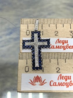 *Кулон Синий Сапфир цв Белое 8-248-02-215 вес 3,43 г - фото 165785 *Кулон Синий Сапфир цв Белое 8-248-02-215 вес 3,43 г - фото 165785