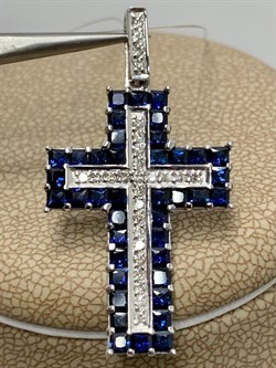 *Кулон Синий Сапфир цв Белое 8-248-02-215 вес 3,43 г - фото 165789 *Кулон Синий Сапфир цв Белое 8-248-02-215 вес 3,43 г - фото 165789