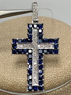 *Кулон Синий Сапфир цв Белое 8-248-02-215 вес 3,43 г - фото 165790 *Кулон Синий Сапфир цв Белое 8-248-02-215 вес 3,43 г - фото 165790