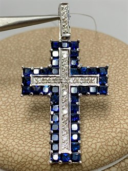 *Кулон Синий Сапфир цв Белое 8-248-02-215 вес 3,43 г - фото 165791 *Кулон Синий Сапфир цв Белое 8-248-02-215 вес 3,43 г - фото 165791