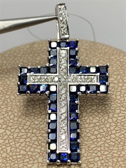 *Кулон Синий Сапфир цв Белое 8-248-02-215 вес 3,43 г - фото 165793 *Кулон Синий Сапфир цв Белое 8-248-02-215 вес 3,43 г - фото 165793