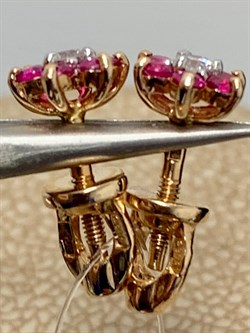 *Пусеты Рубин цв Красное арт 2-104-190-03-909 вес 1,48 г - фото 165854 *Пусеты Рубин цв Красное арт 2-104-190-03-909 вес 1,48 г - фото 165854