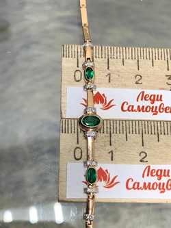 *Браслет р.18 Изумруд цв Красное 10-231-01-164 (вес 7,64 г) - фото 165895