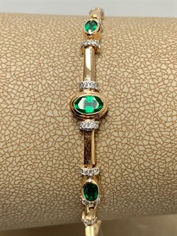 *Браслет р.18 Изумруд цв Красное 10-231-01-164 (вес 7,64 г) - фото 165897