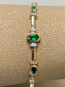 *Браслет р.18 Изумруд цв Красное 10-231-01-164 (вес 7,64 г) - фото 165899