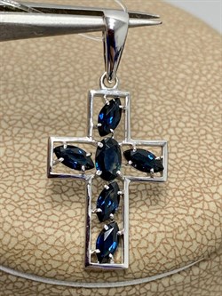 *Кулон Синий Сапфир цв Белый 8-290-02-113 вес 1,61 г - фото 165919 *Кулон Синий Сапфир цв Белый 8-290-02-113 вес 1,61 г - фото 165919