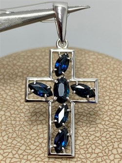 *Кулон Синий Сапфир цв Белый 8-290-02-113 вес 1,61 г - фото 165921 *Кулон Синий Сапфир цв Белый 8-290-02-113 вес 1,61 г - фото 165921