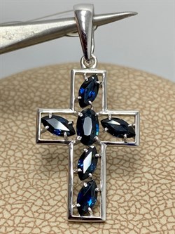 *Кулон Синий Сапфир цв Белый 8-290-02-113 вес 1,61 г - фото 165922 *Кулон Синий Сапфир цв Белый 8-290-02-113 вес 1,61 г - фото 165922