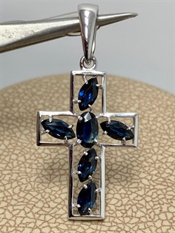 *Кулон Синий Сапфир цв Белый 8-290-02-113 вес 1,61 г - фото 165923 *Кулон Синий Сапфир цв Белый 8-290-02-113 вес 1,61 г - фото 165923