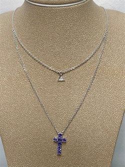 *Колье р.45-50 Танзанит цв Белое арт 6-260471-00-31-784 (вес 4,61 г) - фото 165973 *Колье р.45-50 Танзанит цв Белое арт 6-260471-00-31-784 (вес 4,61 г) - фото 165973
