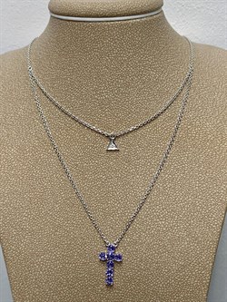 *Колье р.45-50 Танзанит цв Белое арт 6-260471-00-31-784 (вес 4,61 г) - фото 165974 *Колье р.45-50 Танзанит цв Белое арт 6-260471-00-31-784 (вес 4,61 г) - фото 165974